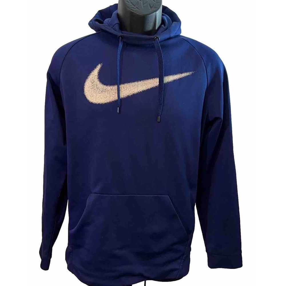 Nike Dri-Fit Fleece Insulated Hoodie Size Medium Blue Sweatshirt Pullover